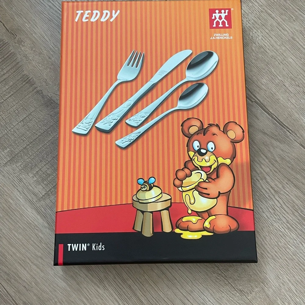 ZWILLING Henckels 4-PC TWIN KIDS Teddy FLATWARE‎ SET, 18/10 STAINLESS STEEL NWT